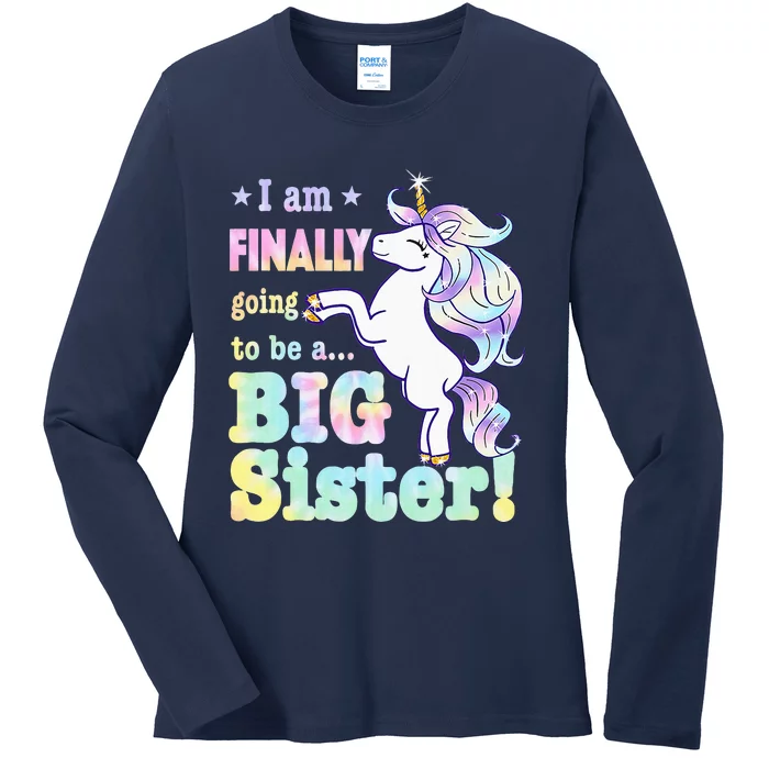 KidsIm Finally Going To Be A Big Sister Unicorn Ladies Long Sleeve Shirt