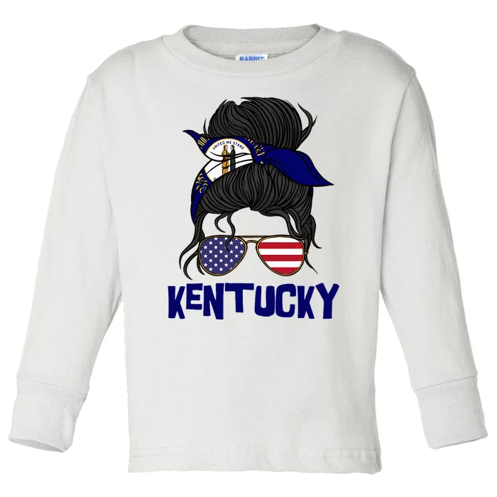 Kentucky For Girl Kentucky Proud State Flag Toddler Long Sleeve Shirt