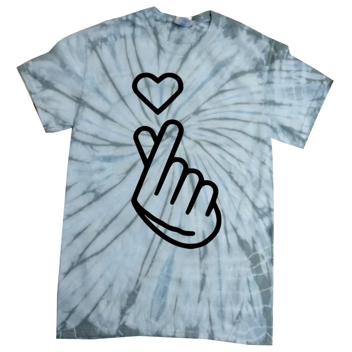 Korean Finger Heart Tie-Dye T-Shirt