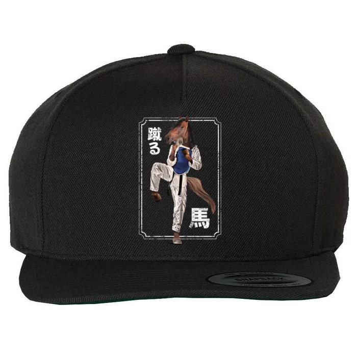 Kung Fu Horse Wool Snapback Cap