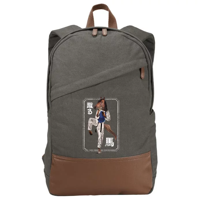 Kung Fu Horse Cotton Canvas Backpack