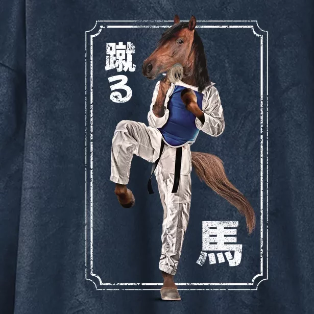 Kung Fu Horse Hooded Wearable Blanket