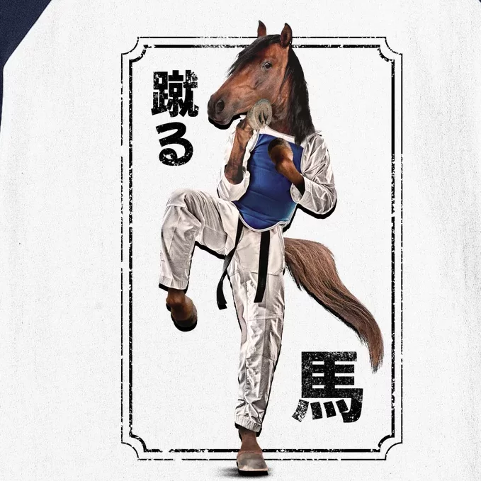 Kung Fu Horse Baseball Sleeve Shirt