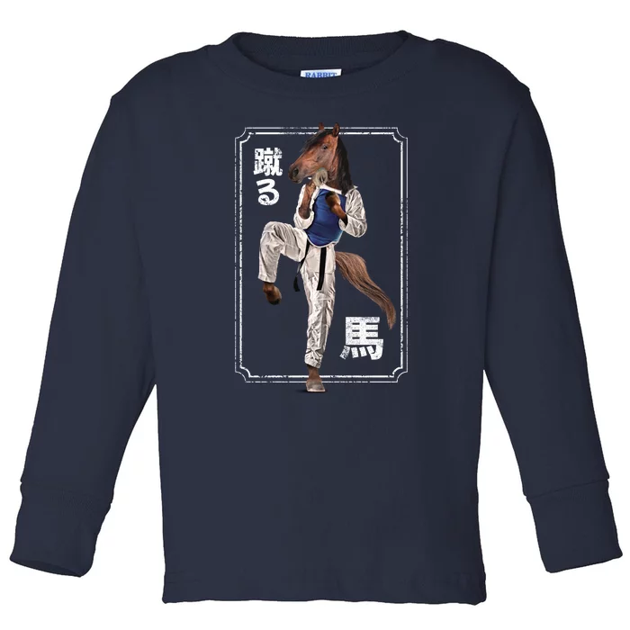 Kung Fu Horse Toddler Long Sleeve Shirt