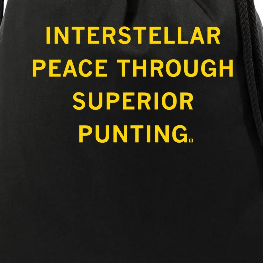 Kirk Ferentz Interstellar Peace Through Superior Punting Drawstring Bag