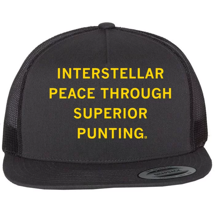 Kirk Ferentz Interstellar Peace Through Superior Punting Flat Bill Trucker Hat