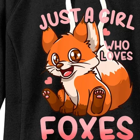 Kids Fox Just A Girl Who Loves Foxes Women's Fleece Hoodie