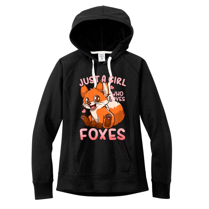 Kids Fox Just A Girl Who Loves Foxes Women's Fleece Hoodie