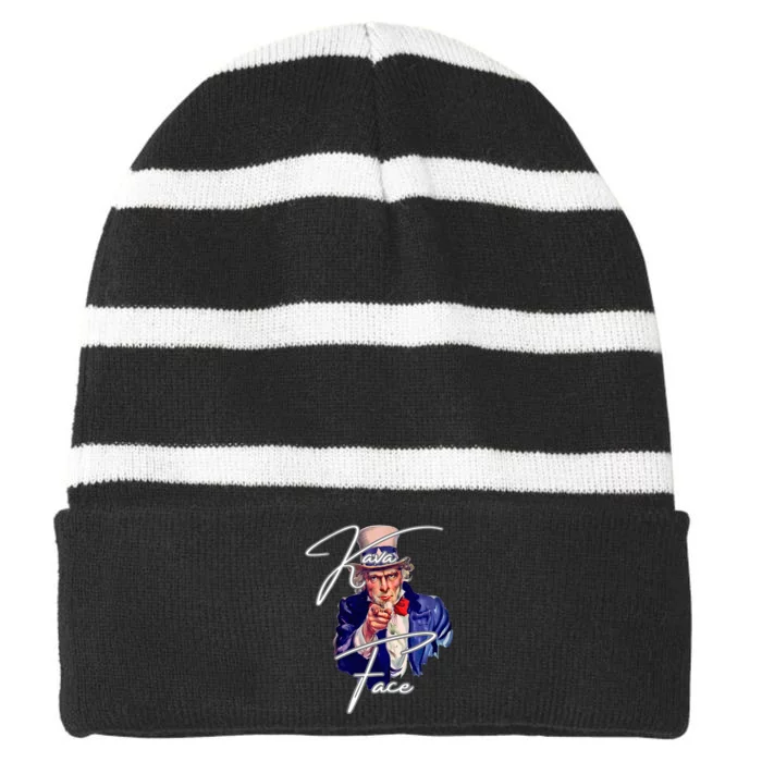 Kava Face Striped Beanie with Solid Band