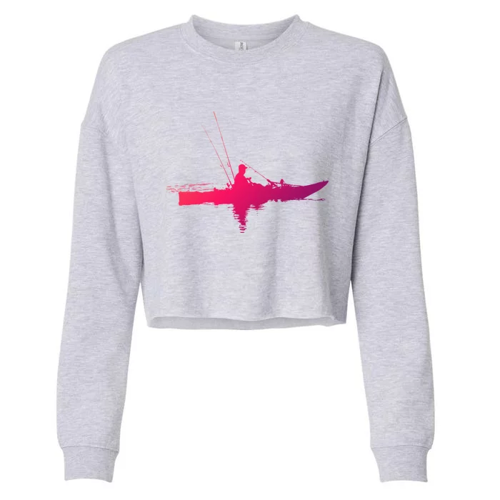 Kayak Fishing Kayaking Gift Cropped Pullover Crew