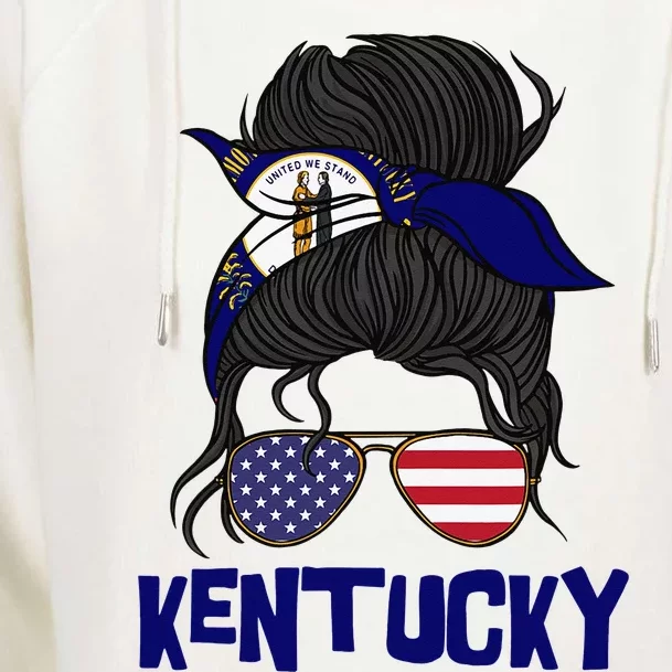 Kentucky for Kentucky proud State Flag for Womens Funnel Neck Pullover Hood