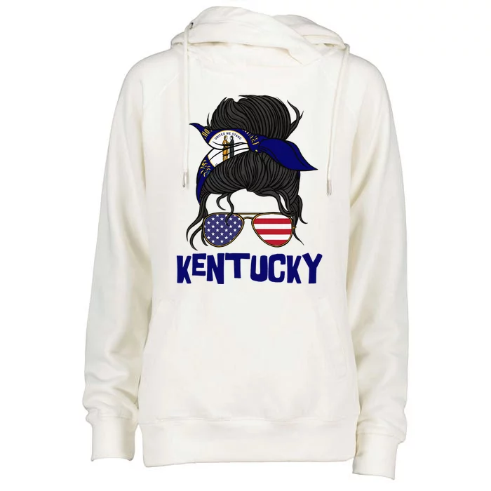 Kentucky for Kentucky proud State Flag for Womens Funnel Neck Pullover Hood