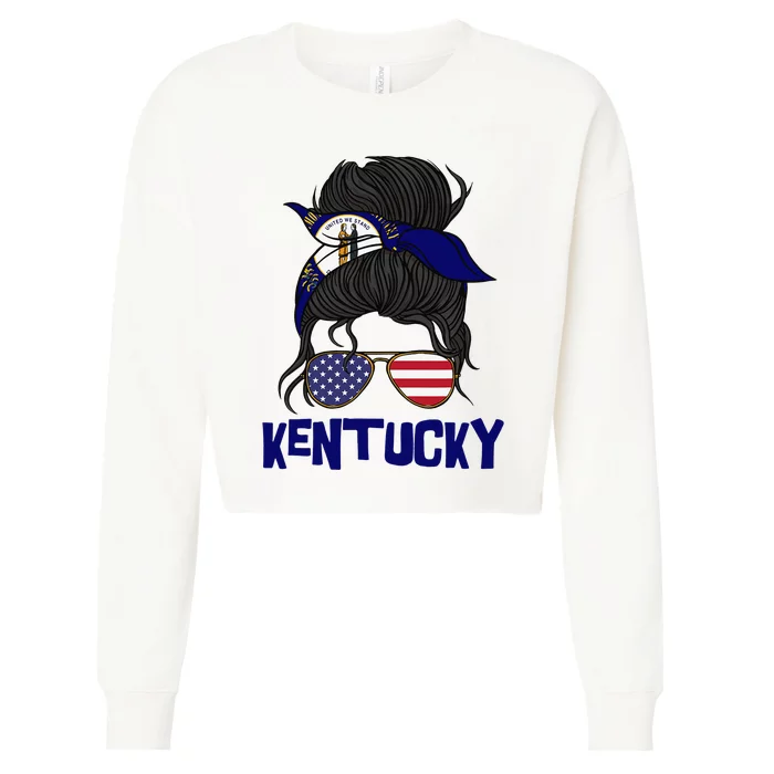 Kentucky for Kentucky proud State Flag for Cropped Pullover Crew