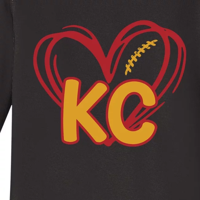 Kc Football Baby Long Sleeve Bodysuit