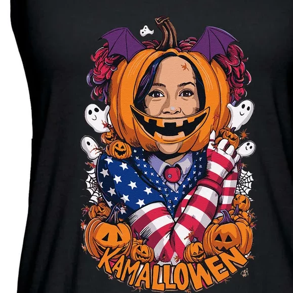 Kamalloween Funny Kamala Harris 2024 Witch Halloween Costume Ladies Essential Flowy Tank