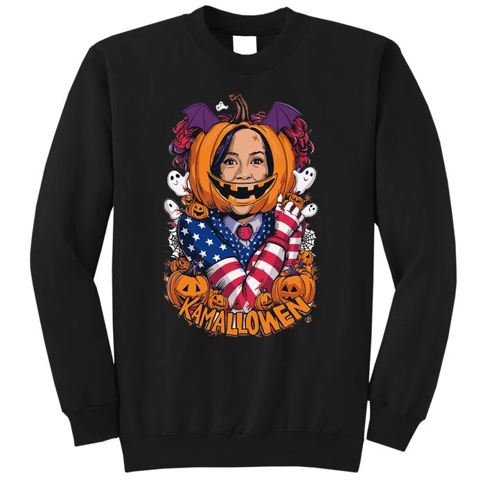 Kamalloween Funny Kamala Harris 2024 Witch Halloween Costume Tall Sweatshirt