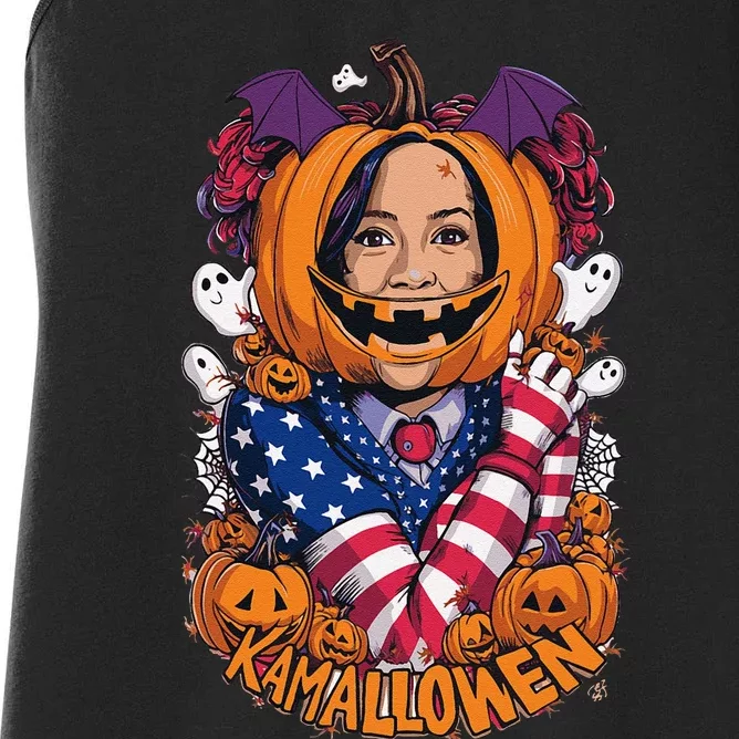 Kamalloween Funny Kamala Harris 2024 Witch Halloween Costume Women's Racerback Tank