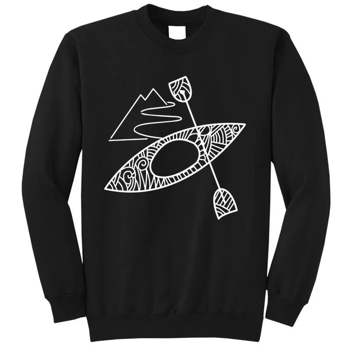 Kayak Funny Kayaking Drawing Cool Gift Tall Sweatshirt