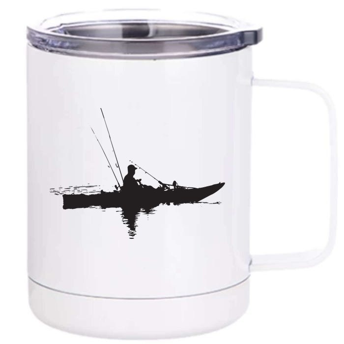 Kayak Fishing Kayaking Front & Back 12oz Stainless Steel Tumbler Cup