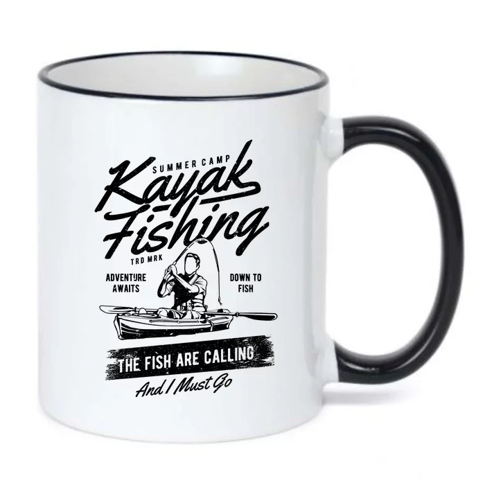 Kayak Fishing Black Color Changing Mug