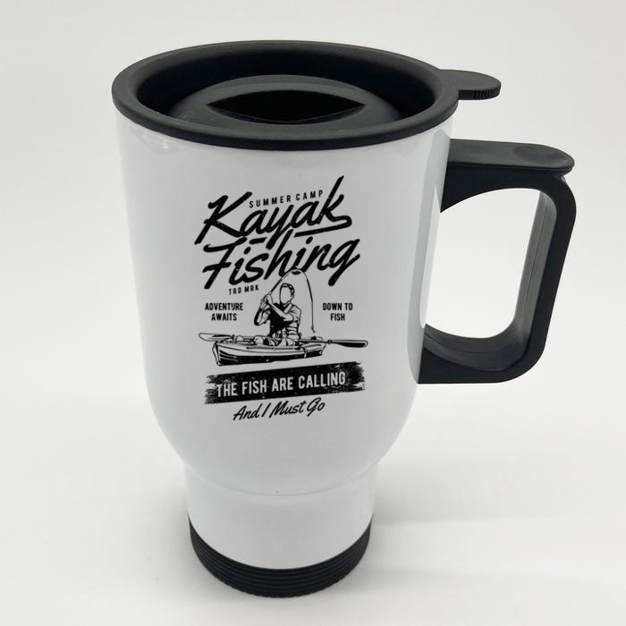 Kayak Fishing Front & Back Stainless Steel Travel Mug