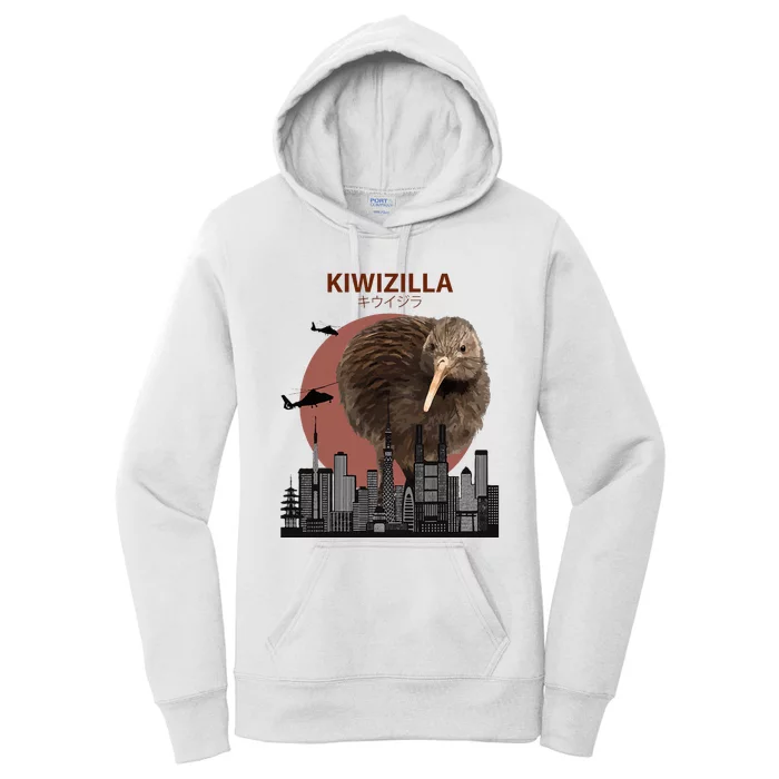 Kiwizilla Funny Kiwi New Zealand Bird Lovers Gift Women's Pullover Hoodie