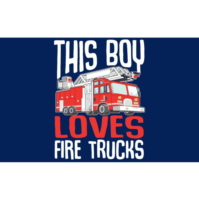 Kids Firefighter Kids Funny This Boy Loves Fire Trucks Bumper Sticker