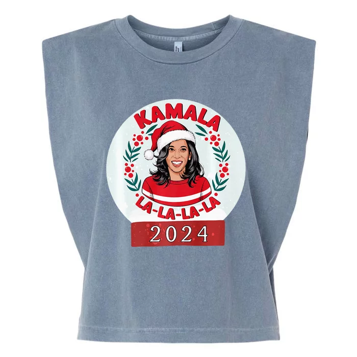 Kamala Fa La La La Funny Christmas 2024 Holiday Harris Walz Premium Garment-Dyed Women's Muscle Tee