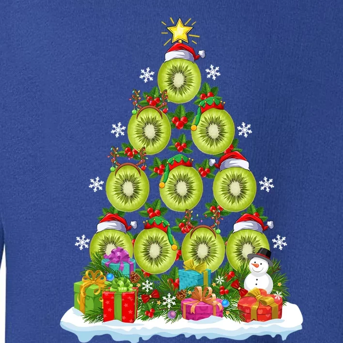 Kiwi Fruit Lover Xmas Lights Funny Kiwi Fruit Christmas Tree Gift Toddler Sweatshirt