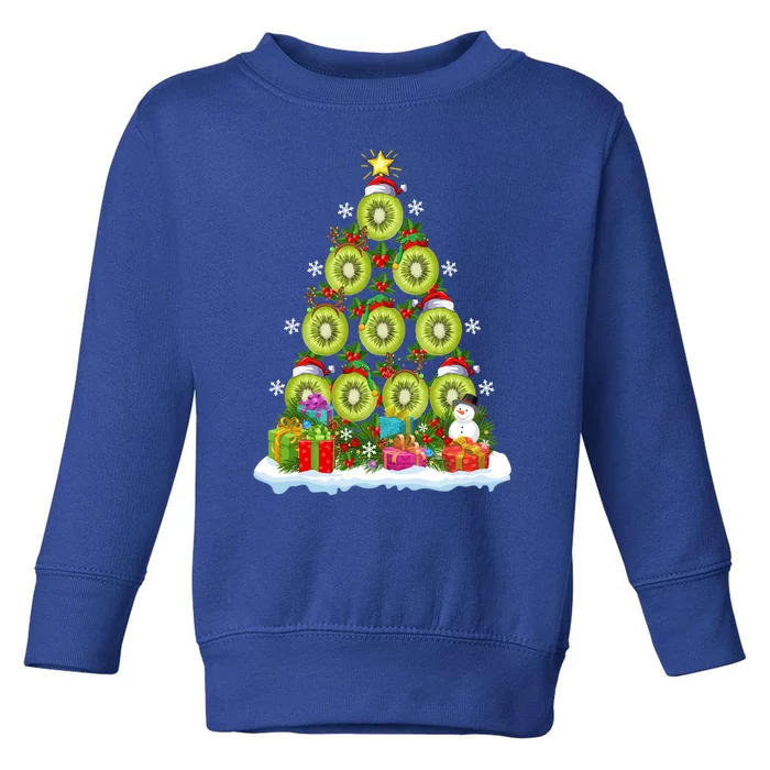 Kiwi Fruit Lover Xmas Lights Funny Kiwi Fruit Christmas Tree Gift Toddler Sweatshirt