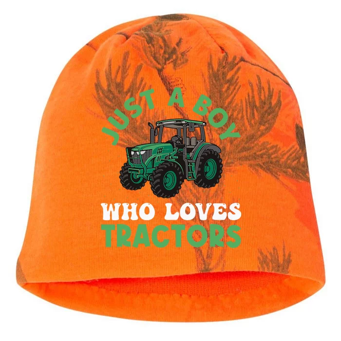 Kids Farm Lifestyle Just A Boy Who Loves Tractors Kati - Camo Knit Beanie