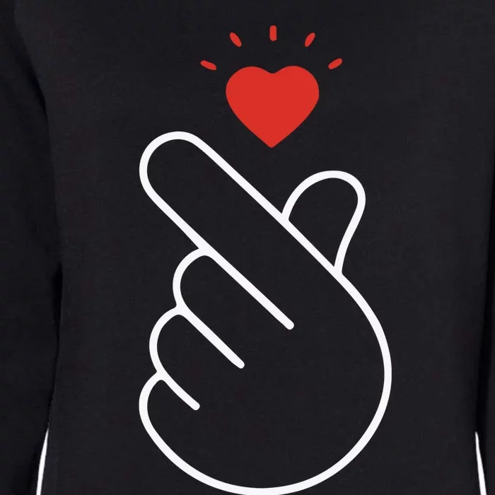 Korean Finger Love Symbol Womens California Wash Sweatshirt