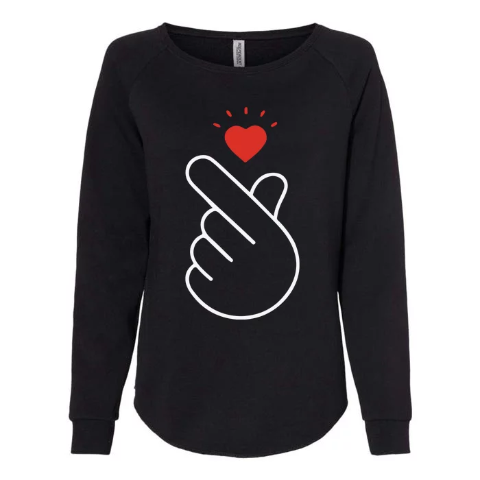 Korean Finger Love Symbol Womens California Wash Sweatshirt