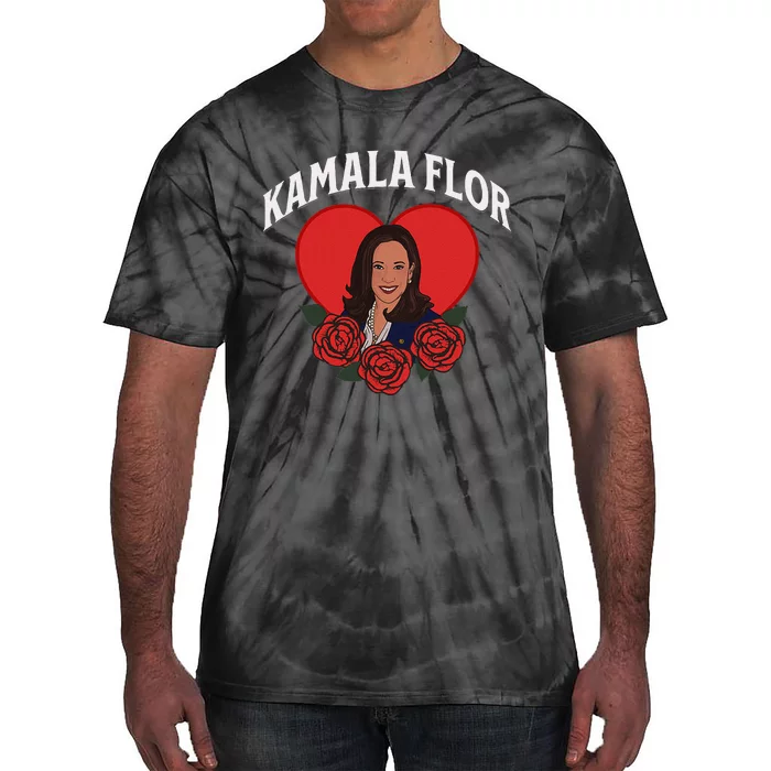 Kamala Flor Latinas Con Harris Democrats Support Kamala Tie-Dye T-Shirt