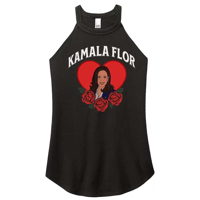 Kamala Flor Latinas Con Harris Democrats Support Kamala Women’s Perfect Tri Rocker Tank