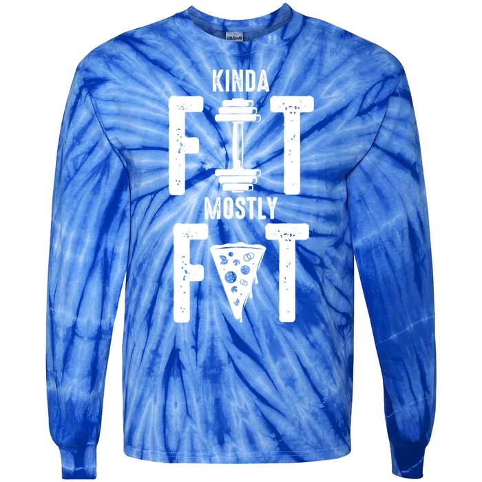 Kinda Fit Mostly Fat – Gym Trainer Athlete Bodybuilder Great Gift Tie-Dye Long Sleeve Shirt