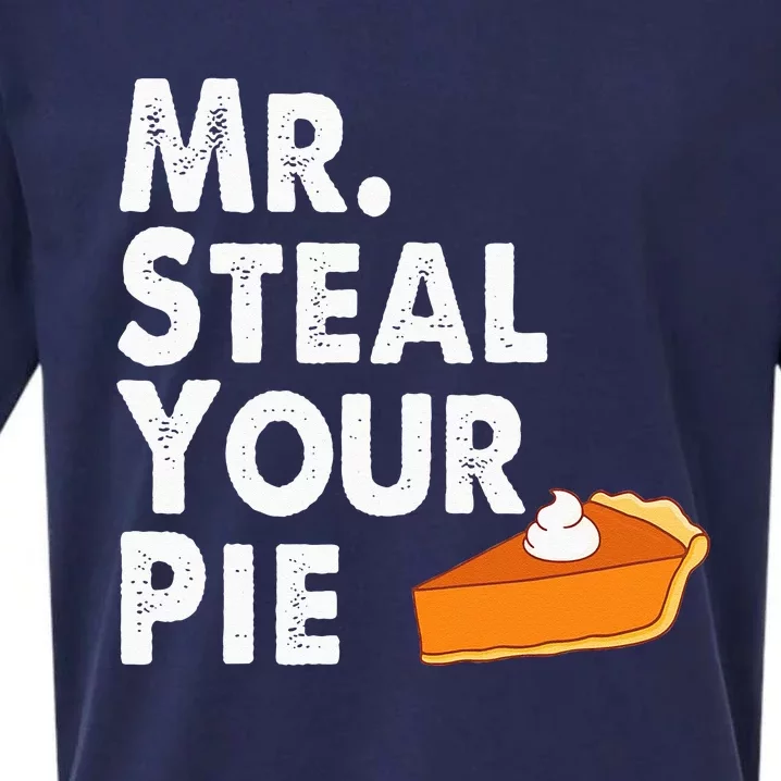 Kids Funny Mr Steal Your Pie Thanksgiving Sueded Cloud Jersey T-Shirt