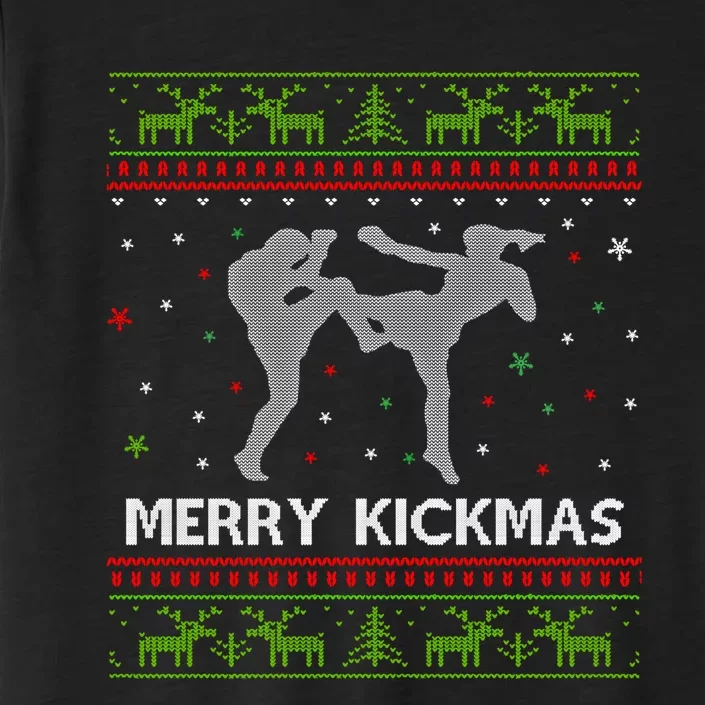 Kickboxer Fighter Merry Kickmas Kickboxing Ugly Christmas Gift ChromaSoft Performance T-Shirt