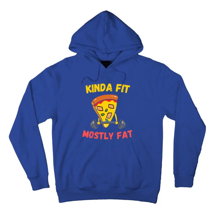 Kinda Fit Mostly Fat Fitness Funny Workout Gym Bodybuilding Gift Tall Hoodie