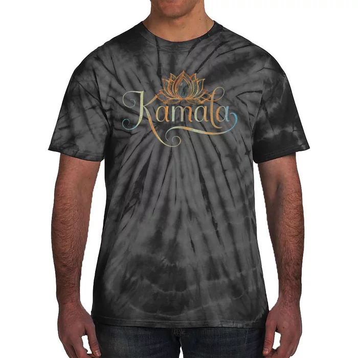 Kamala For President Lotus Flower Vote Blue 2024 Tie-Dye T-Shirt