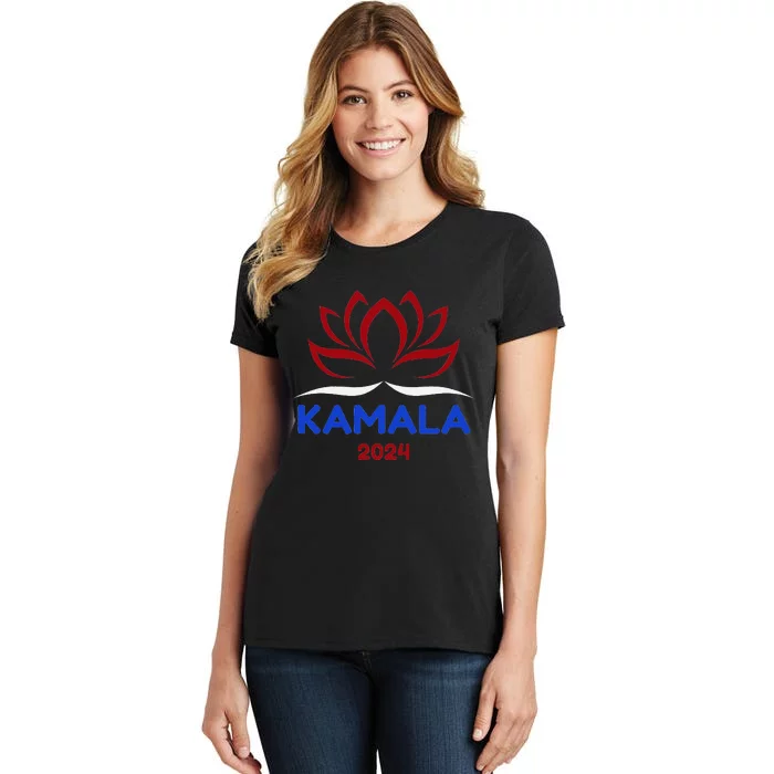 Kamala For President 2024 Sanskrit Lotus Design Women's T-Shirt