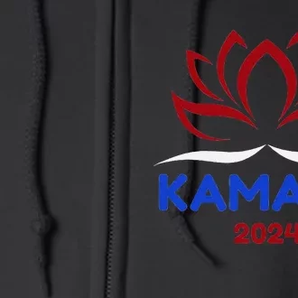 Kamala For President 2024 Sanskrit Lotus Design Full Zip Hoodie