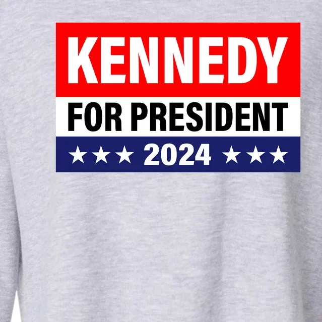 Kennedy For President 2024 Cool Flag Banner With Stars Cropped Pullover Crew