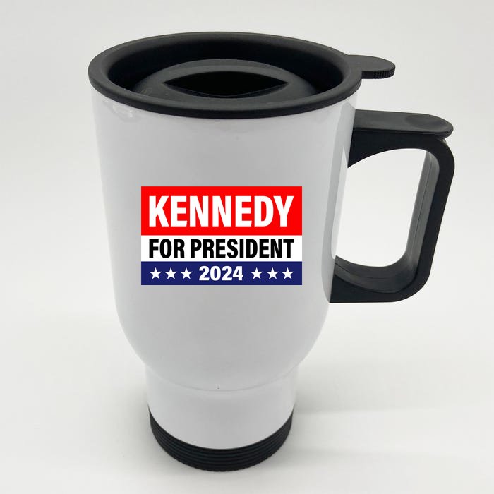 Kennedy For President 2024 Cool Flag Banner With Stars Front & Back Stainless Steel Travel Mug