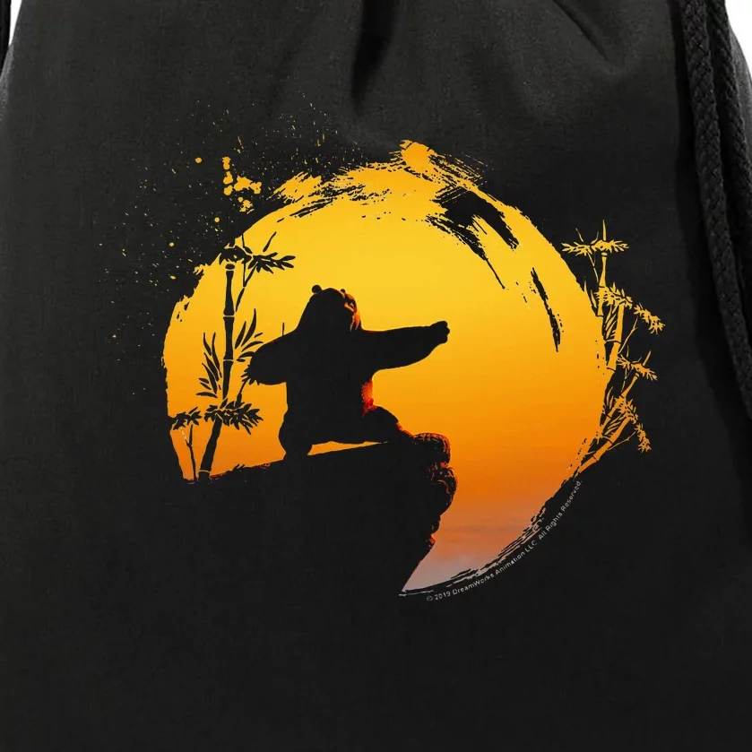 Kung Fu Panda Po Tai Chi Sunset Silhouette Drawstring Bag