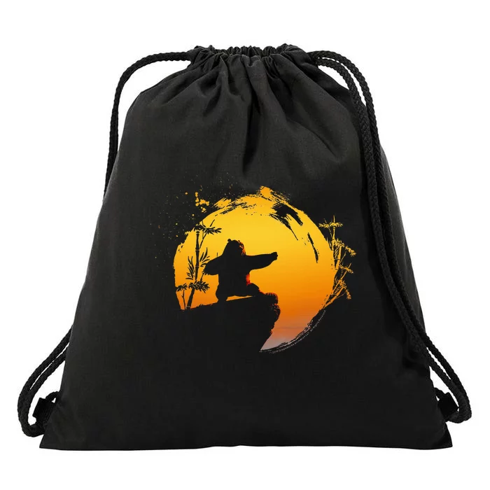 Kung Fu Panda Po Tai Chi Sunset Silhouette Drawstring Bag