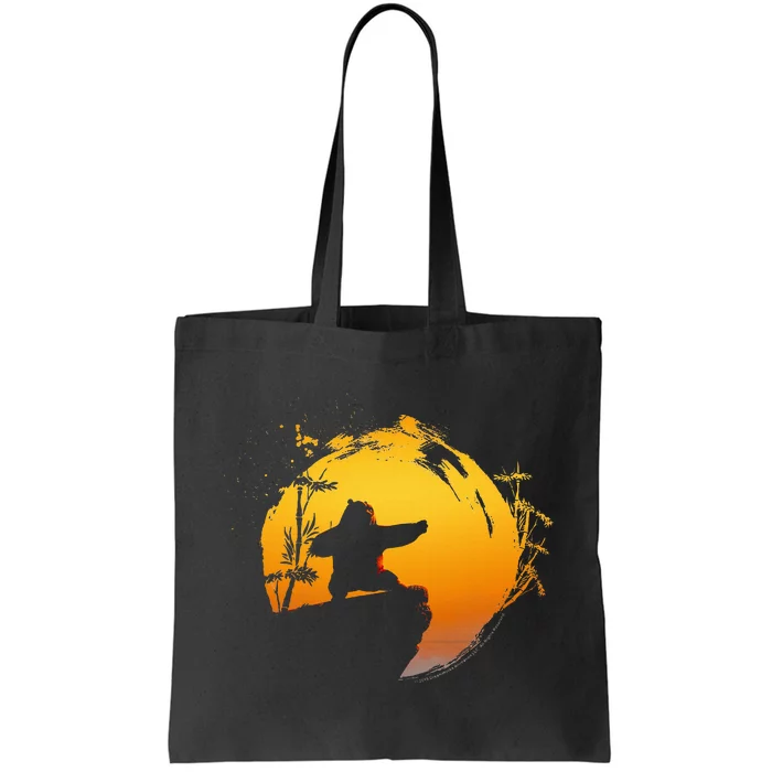 Kung Fu Panda Po Tai Chi Sunset Silhouette Tote Bag