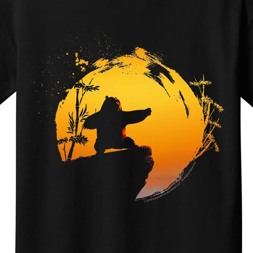 Kung Fu Panda Po Tai Chi Sunset Silhouette Kids T-Shirt