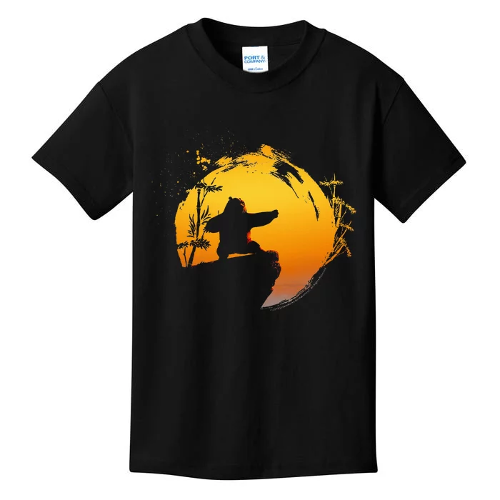 Kung Fu Panda Po Tai Chi Sunset Silhouette Kids T-Shirt