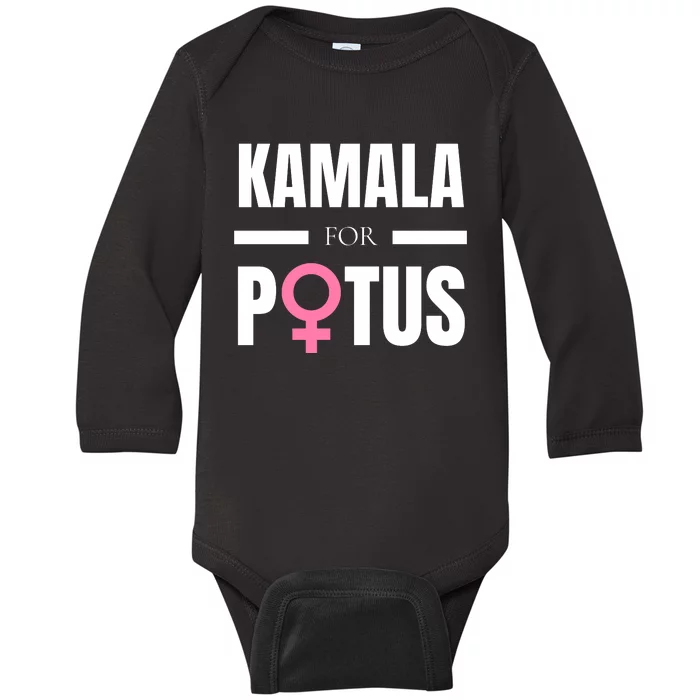 Kamala For Potus Baby Long Sleeve Bodysuit